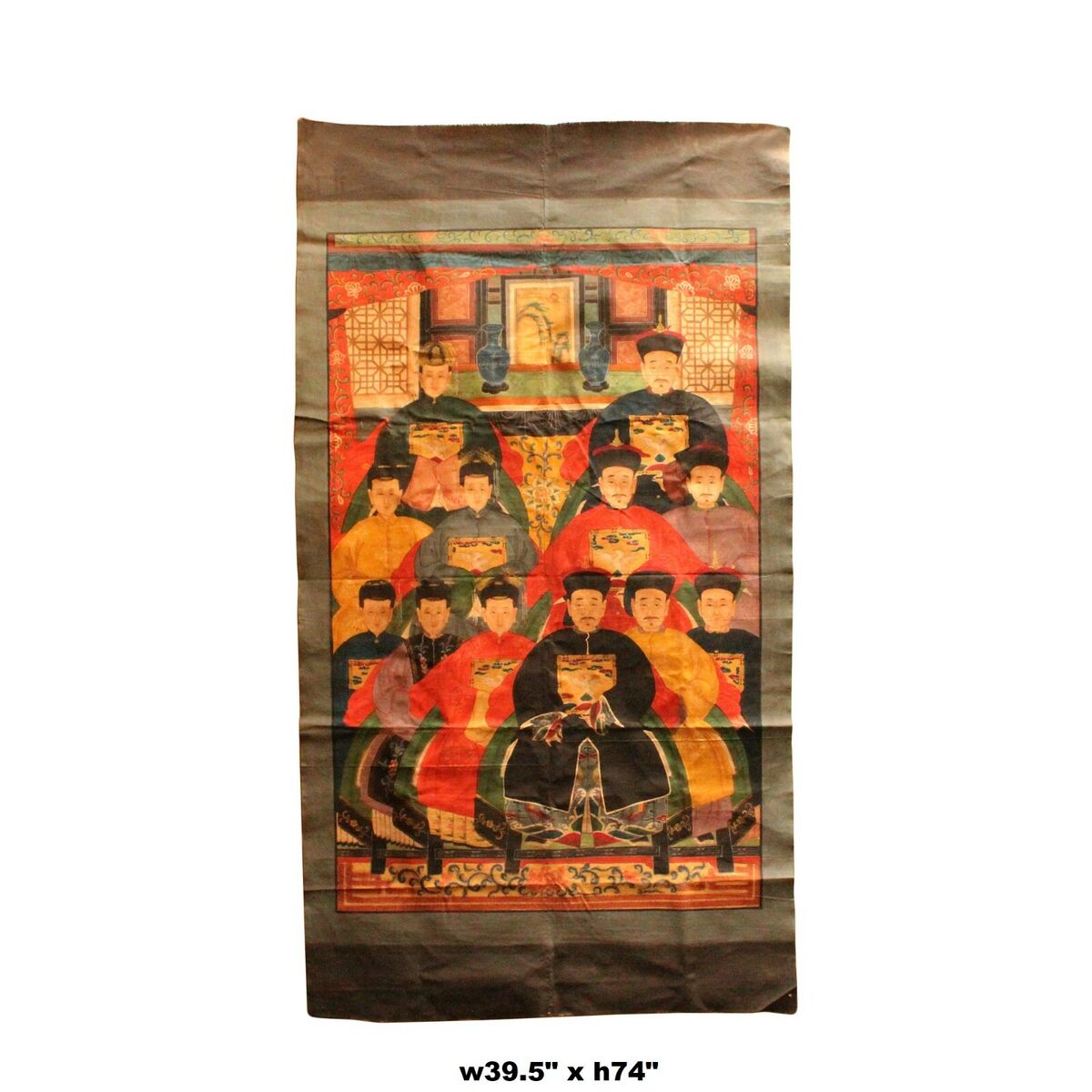 Chinese Hand-painted Canvas Color Ink Ancestors Painting Art cs5095S Chinese Hand-painted Canvas Color Ink Ancestors Painting Art cs5095S