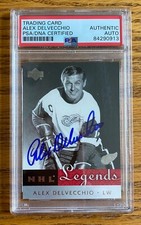Alex Delvelcchio Upper Deck 2001 NHL Legends #20 Signed Card Auto PSA RARE A