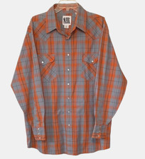 ROCK CREEK RANCH Vintage Plaid Western Pearl Snap Shirt - Men s XLT 17-17.5