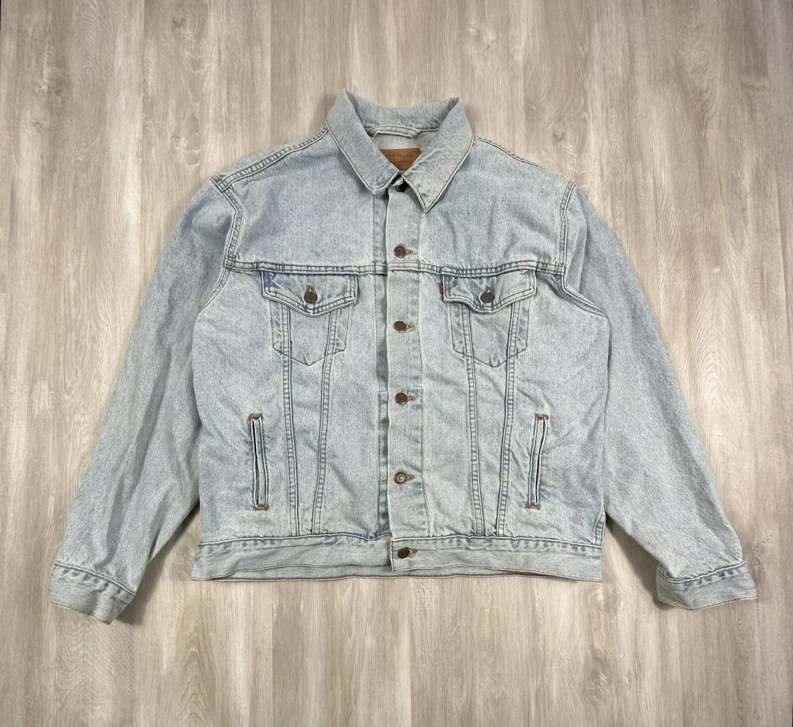 Grande veste en jean vintage Levi’s Trucker motard homme délavé à la pierre 70507 0313 années 90