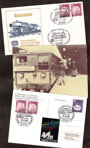 TRAIN - TRENO - ZUG - Germany - cartoline e FDC affrancate con annulli - TRG