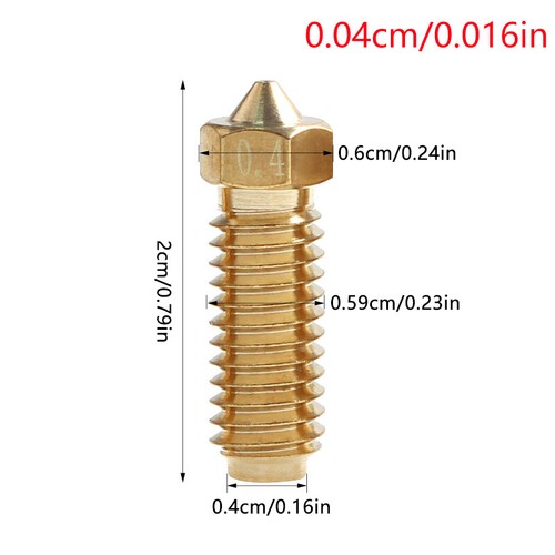 For Anycubic Kobra 3 Combo Hotend Nozzle 0.2 0.4 0.6 0.8 Hardened Steel Brass - Photo 14/17