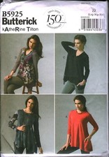 5925 Vintage Butterick SEWING Pattern Misses Pullover Top Neckline Variations L