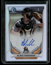 2014 Bowman Blake Anderson BCA-BAN Chrome Draft Pick Autographs Refractors /500
