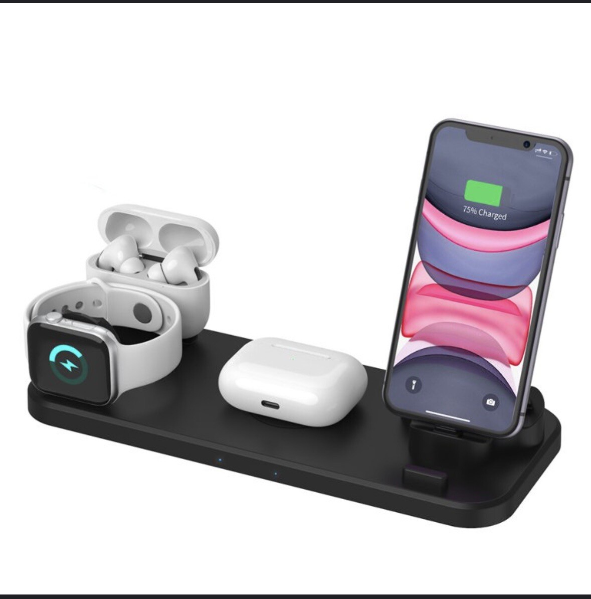 Wireless Charging Station with Fast Charge for Apple Watch AirPods and iPhone Slim Compact 3-in-1 Pad-image