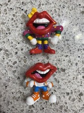 Vintage 1980s Applause Tang General Foods Big Lips Mouth Figures Lot of 2 