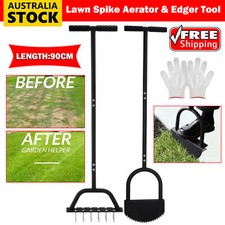 Lawn Spike Aerator & Edger Tool with Spare Spik Kit For Aeration Yard Farm Grass