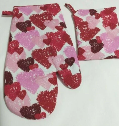 Guantes para horno Handmade Corazones y agarraderas