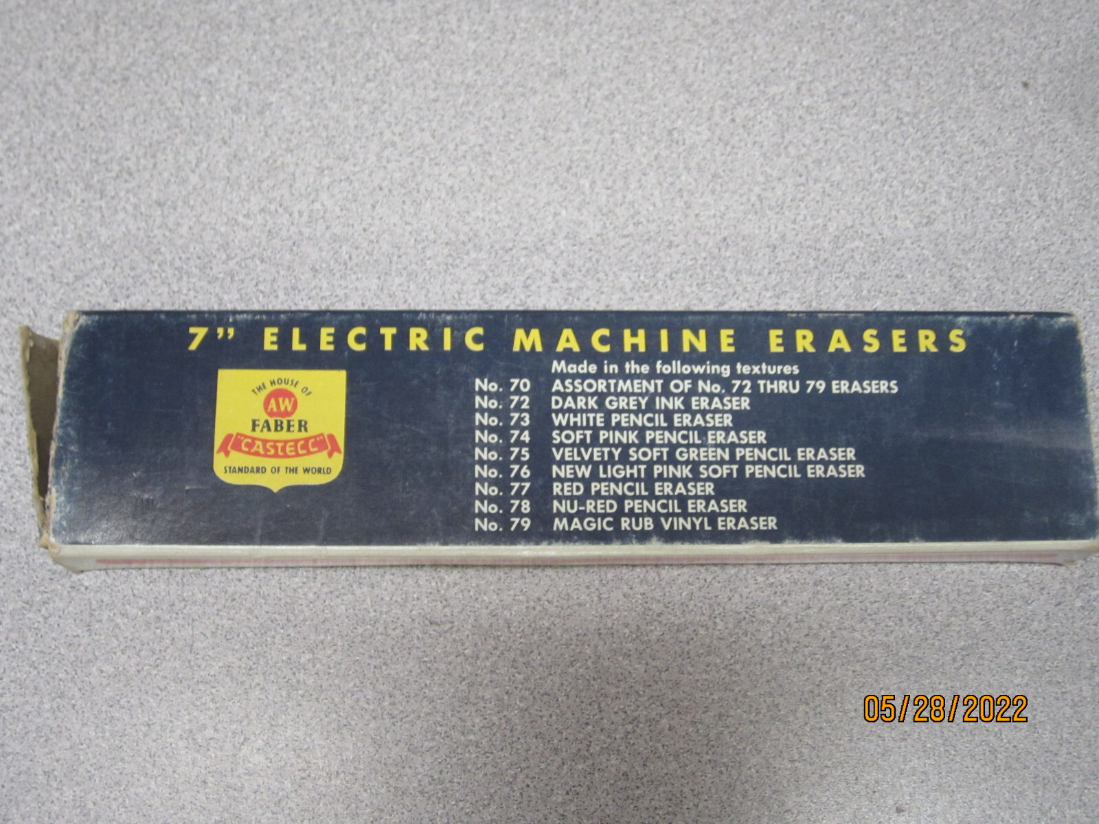 Vintage Box of 7 Faber Castell 7" Electric Machine Erasers  74 SOFT PINK ERASER