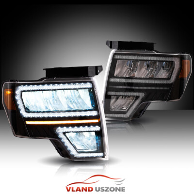 Set VLAND LED Projector Headlights For 2009-2014 Ford F150 12th Gen Halogen/HID