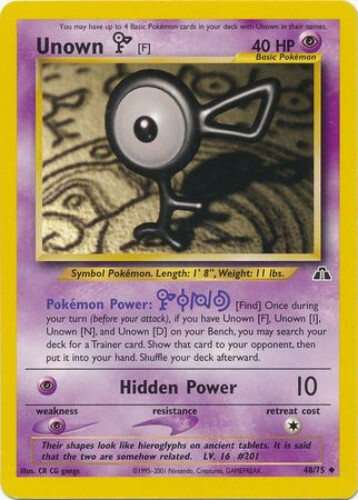 Pokemon Card - Neo Discovery 48/75 - UNOWN [F] (uncommon) - NM