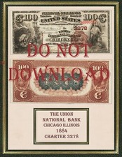Illinois National Currency Print 1863-1935 8-1/2" X 11" Collectible