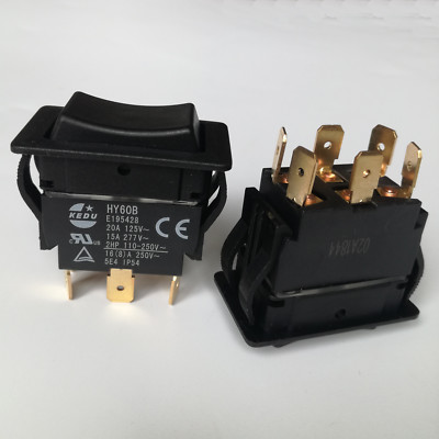 KEDU HY60B Interrupteur à Bouton-Poussoir ON-OFF-ON AC 125/250V 20/15A Pour Outils Électriques Industriels