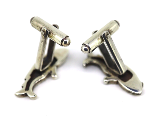 Vintage Silver Plated Stylised Pair of Fun Fish Themed Cufflinks 11g - Picture 13 of 13