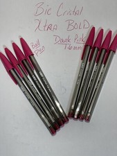 Dark Pink Bic Lot of 8 Cristal Xtra Bold Ballpoint Pens 1.6mm New Smooth Writing