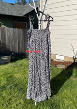 Diane Von Furstenberg Target Size 3X Smocked Tie Strap Neutral Poppy Midi Dress