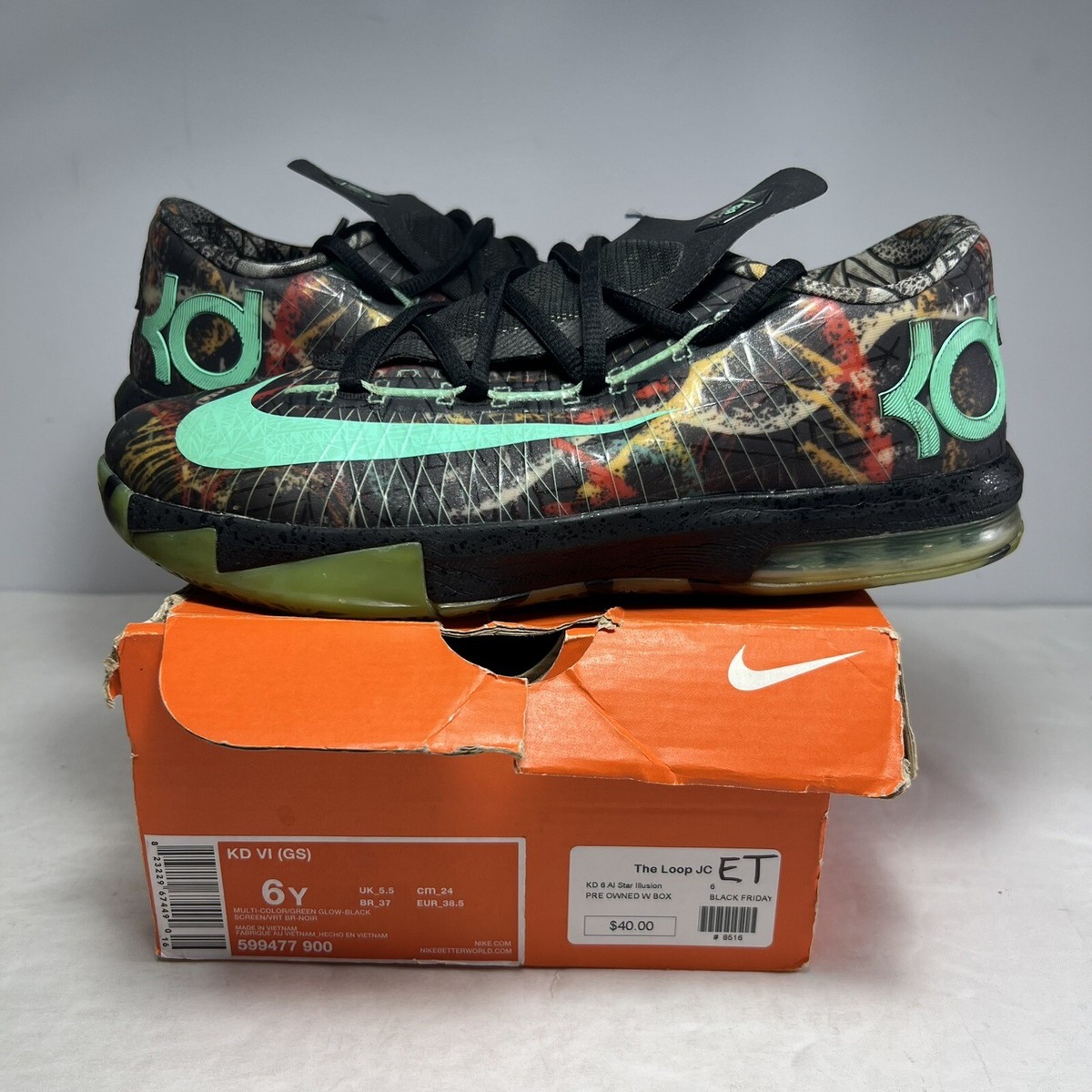 Nike KD 6 NOLA All Star Gumbo League Illusion 2014 Size 6 599477