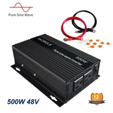 Pure Sine Wave Power Inverter 500W 48VDC To 120/220CAC Solar Converter RV Car 