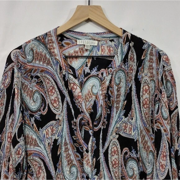 Blusa Spense Paisley Manga Campana Mujer 2X Multicolor Artística Cottagecore Retro Foto 3 de 4