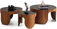Wohnzimmer Couchtisch Holz Modern Braun Rund Neu Elegant Stilvoll