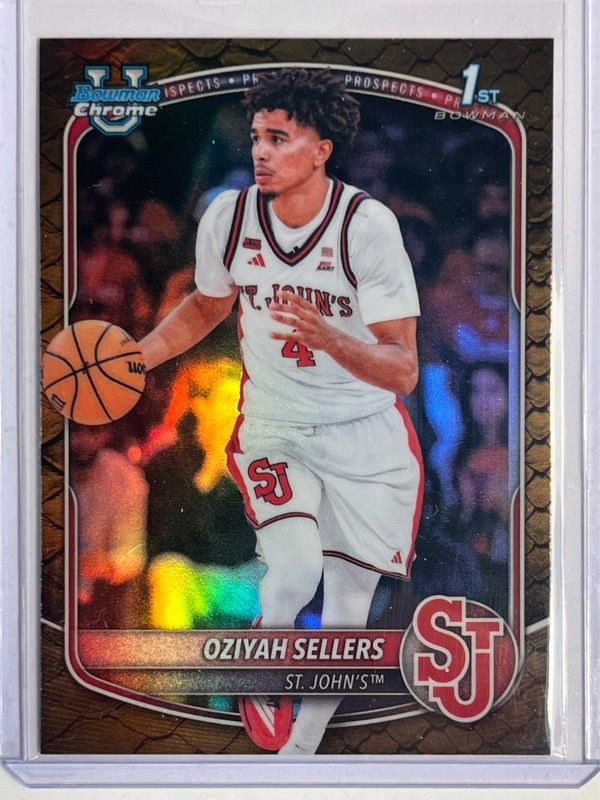 2025-26 Bowman Basketball Oziyah Sellers 1st Bowman Reptilian Refractor #BCP-87