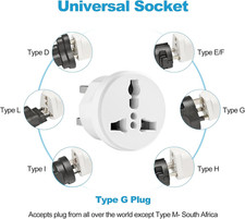 UK Plug Adapter for Travel, Type G International Power Adapter for UK Hong Ko...