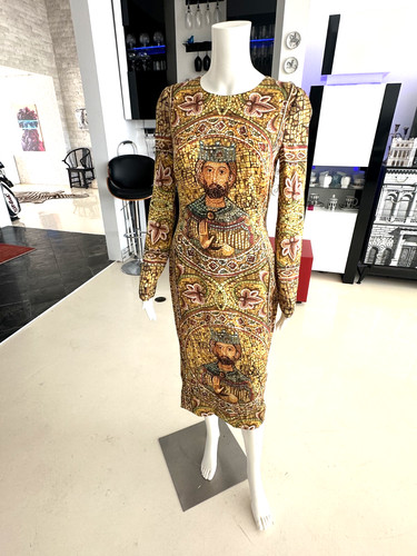 Dolce & Gabbana Byzantine collection silk midi dress IT-42