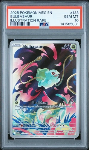 2025 POKEMON MEG EN-MEGA EVOLUTION ILLUSTRATION RARE #133 BULBASAUR PSA 10