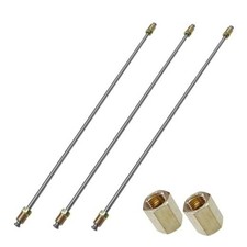 3PCS 3/16" Brake Line Kit with Fittings, Flexible 16" Long Stainless 16 Inch