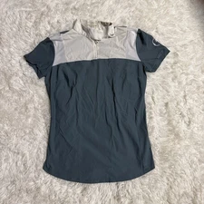 Women’s Large Blue/White Vestrum Short Sleeve Horseback Riding Show Shirt