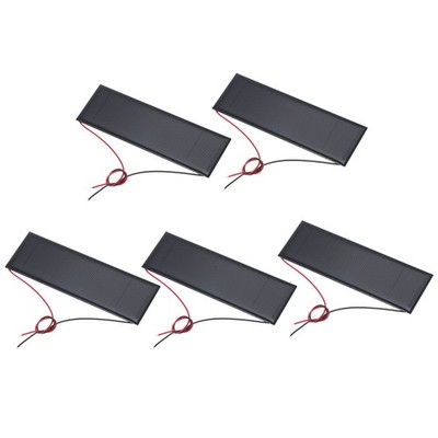 5 Pcs 6V 0.6W 100mA Mini Solar Panels with 2 Cable, 120mm x 38mm