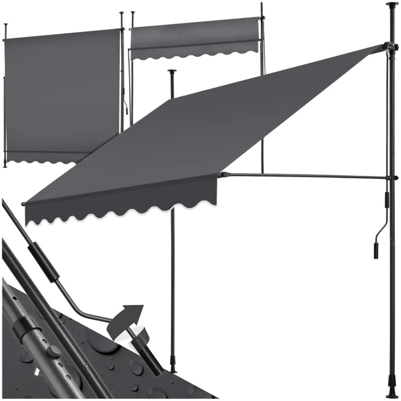 Store banne manuel avec manivelle protection UV totale Sekey gris