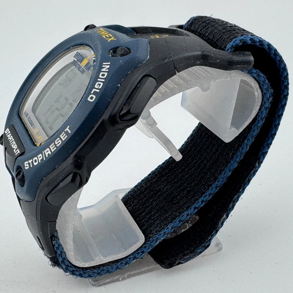 Timex Reloj Digital Cuarzo Ironman Hombre 100m Azul Negro Alarma Cronógrafo Batería Nueva Foto 4 de 4