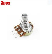 3Pcs 20K Ohm B20K Knurled Shaft Linear Rotary Taper Potentiometer Ic New nz
