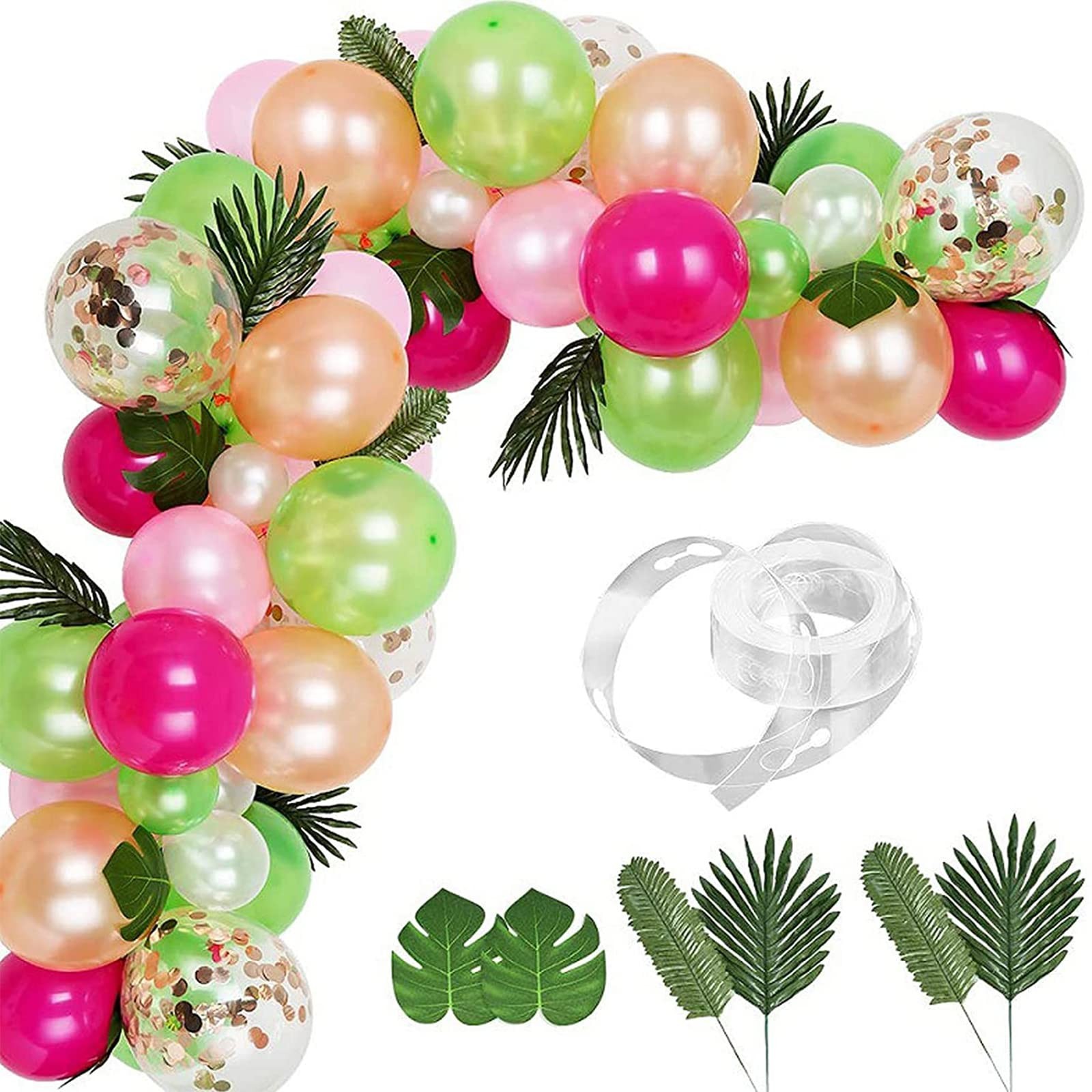 Arche ballon anniversaire dorée et blanche en latex de 120 pièces