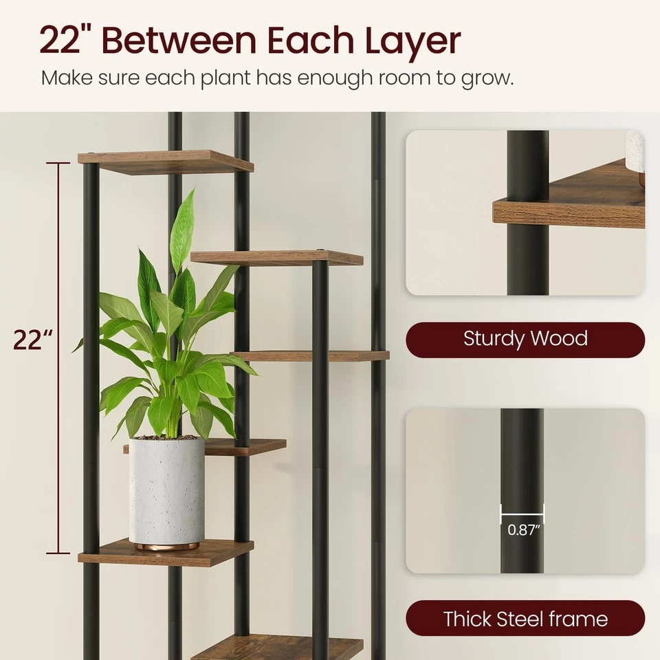 Soporte para plantas de 10 niveles interior, estante para plantas de esquina en niveles soporte para flores para vivir... Foto 3 de 4