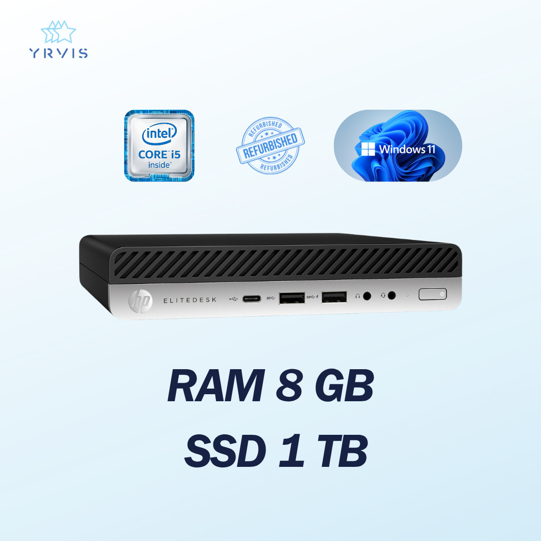 PC DE BUREAU HP 800 G4 MINI INTEL I5 RAM 8 Go SSD 1TB WIN 11 PRO RECONDITIONNÉ