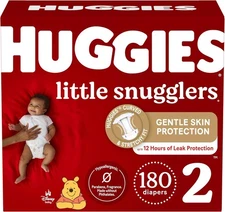 Huggies Little Snugglers Diapers, Size 2, *180 Count*