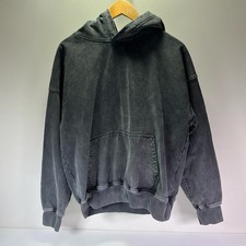 HOURS Drop Shoulder Gray Cotton Pullover Hoodie Heavy Sweatshirt Men's Medium