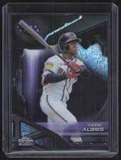 2026 Topps Chrome Black #142 Ozzie Albies Purple Mini-Diamond Refractor #/75