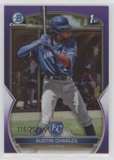 2023 Bowman Chrome Prospects Purple Refractor /250 Austin Charles #BCP-17 0m50
