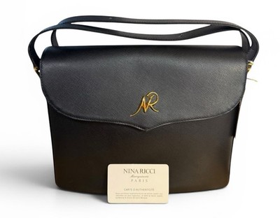 NWT Vintage 90s NINA RICCI Paris Maroquinerie Saffiano Cowhide Leather Purse Bag