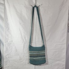 Croft & Barrow Blue Multi-Color Crochet Cross...