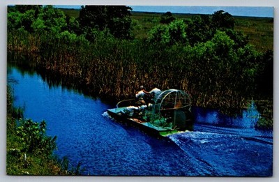 Postcard 1960s Everglades, FL Airboat Everglades