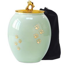 LINES ARTE Medium Pet Urns for Dogs, Medium Size 6.7x5.2 Inch Dog/Cat Ceramic...