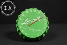 Vintage "Lymette Soda" Advertising Figural Bottle Cap Thermometer