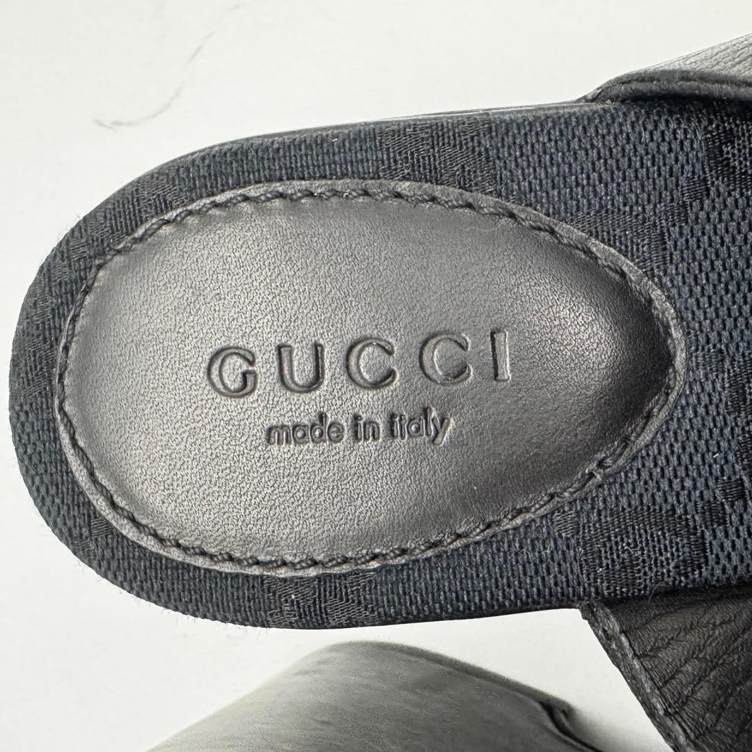 GUCCI Mules Sandals Heel GG Leather Black EU37/US7 116129c thumbnail 9