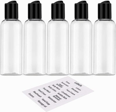 5 Pack 3.4 oz Travel Bottles for Toiletries TSA Approved Leakproof Plastic Empty
