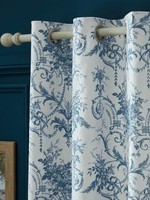 Laura Ashley Midnight Blue Tuileries Lined Eyelet Curtains W228 Drop183cm