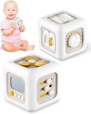 6 in 1 Busy Cube Montessori Toys for 1 Year Old Boy, Baby Sensory Toys for Ages
